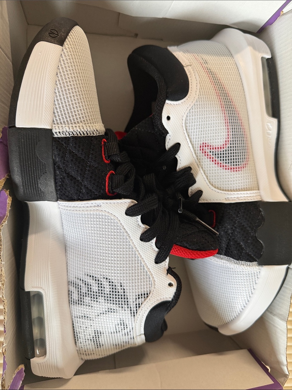 Nike Black, White & Red Basketball Sneakers